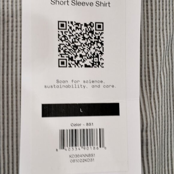 Men's Hybrid Seersucker Short Sleeve Shirt - Grey Tonal Stripe (NWT) - Picture 5 of 8